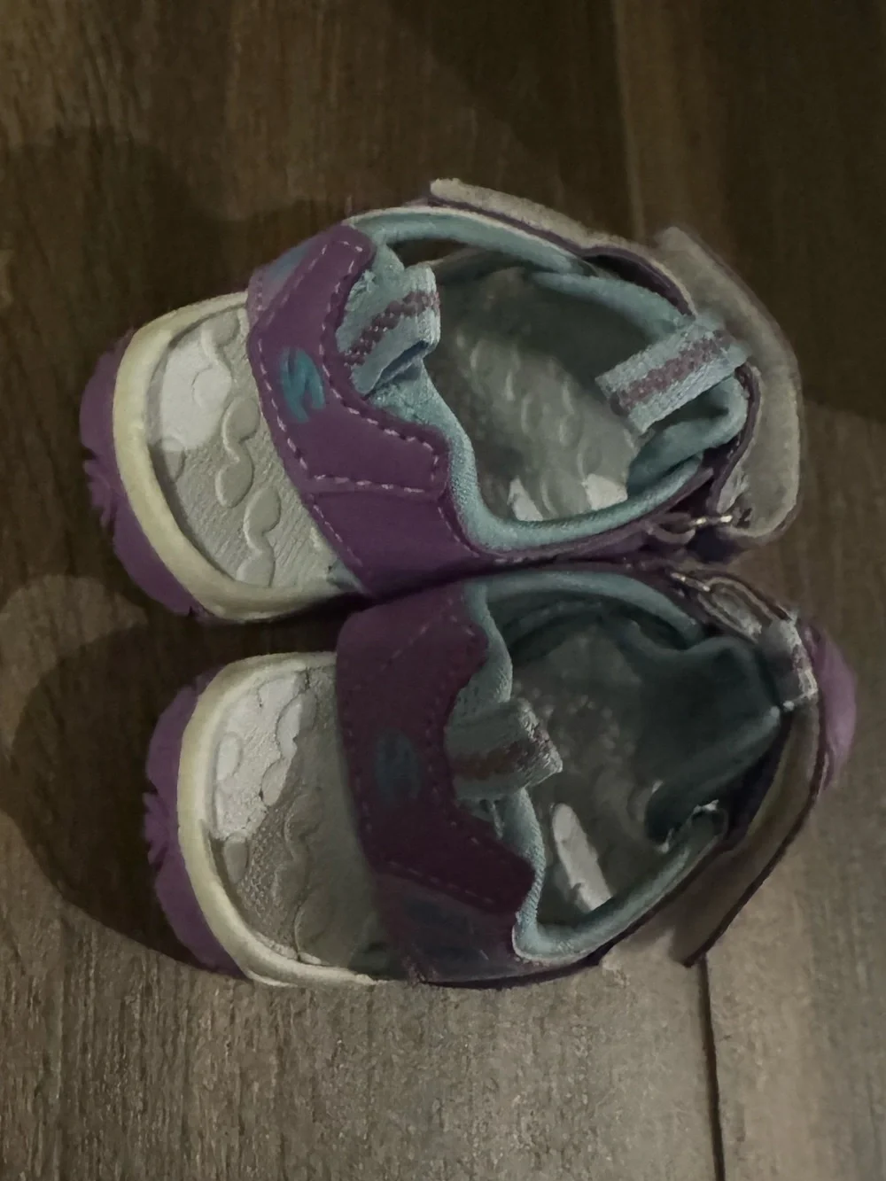 BODATU Girl Water Sandals Rubber Toddler Velcro Strap Walker Shoes 25 Purple 8.5